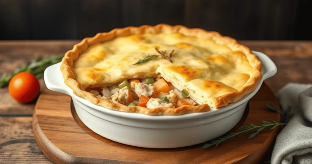 Creamy Chicken Pot Pie Recipe with Flaky Crust